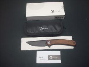 CIVIVI Mini Asticus Flipper Knife Wood Handle (3.25" 10Cr15CoMoV Blade) C19026B-5 NEW IN BOX