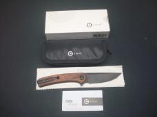 CIVIVI Mini Asticus Flipper Knife Wood Handle (3.25" 10Cr15CoMoV Blade) C19026B-5 NEW IN BOX