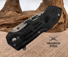 Mil Spec Black Drop Point Flipper Folding Pocket Knife with Clip YC-S-8344-BK