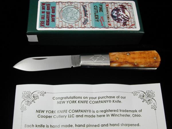 New York Knife Co Sawcut Appaloosa Bone Matteawan Barlow Knife By Cooper Cutlery M1506LASC USA Made New York Knife Co Sawcut Appaloosa Bone Matteawan Barlow Knife By Cooper Cutlery M1506LASC USA Made
