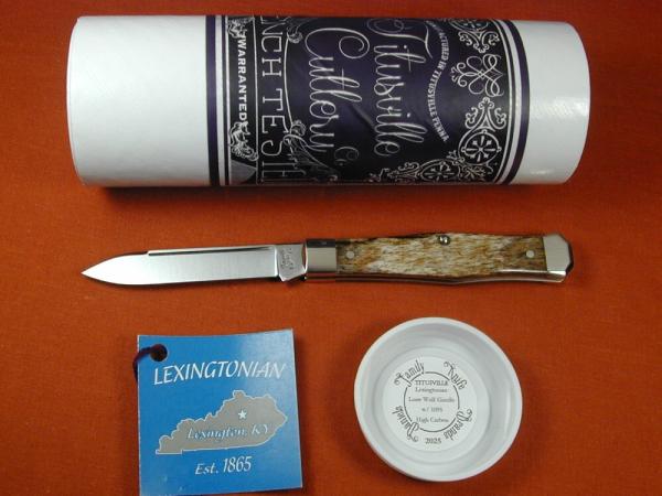 Titusville Cutlery Lone Wolf Gray Giraffe Bone Lexingtonian Coffin Jack Knife Rare 1 of 7 COA USA Titusville Cutlery Lone Wolf Gray Giraffe Bone Lexingtonian Coffin Jack Knife Rare 1 of 7 COA USA
