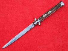  New 13"  Italian Stiletto Stag-Horn  SS-Bayonet grind Blade full lined nickel/silver bolsters