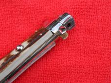  New 13"  Italian Stiletto Stag-Horn  SS-Bayonet grind Blade full lined nickel/silver bolsters