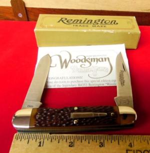 REMINGTON USA 1985 R4353 WOODSMAN SILVER BULLET KNIFE 4quot IN BOX MINT WITH PAPERS