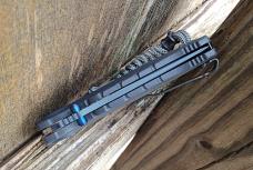 Benchmade Mini Adira Folding Knife Tempest Gray Grivory Blue MagnaCut Partially Serrated Blade - New