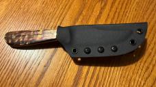 Hand Crafted Bonehead Hunting Knife w/Adjustable Kydex Sheath Made in USA