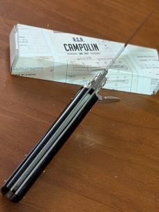 NIB AGA CAMPOLIN BRAZILIAN HORN DOMINUS 23CM-9" SWEDGE BLADE AUTOMATIC