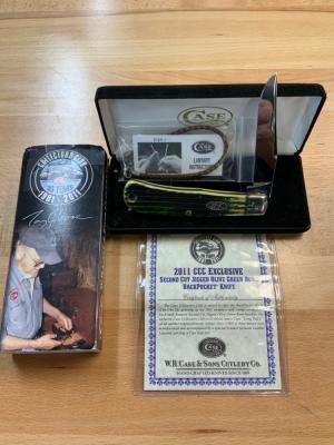 Case xx Tony Bose Olive Green Bone 2011 BackPocket Case Collector Club #401 of 1000 made comes  with