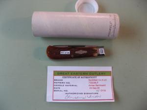 GREAT EASTERN NORTHFIELD 735208LP  SQ. END SCOUT AMBER BARNWOOD JIG BONE