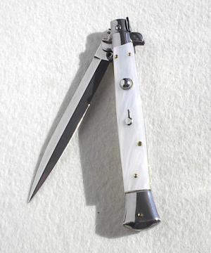 NEW FRANK BELTRAME 11" DAGGER BLADE ACRYLIC PEARL ITALIAN STILETTO - LAST ONE