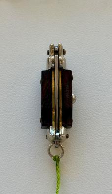 Rare Miniature Switchblade Knife, Ebony Wood Scale, Original Tassel, Maniago Italy