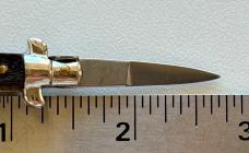 Rare Miniature Switchblade Knife, Ebony Wood Scale, Original Tassel, Maniago Italy