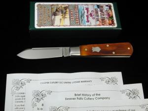 Beaver Falls Cutlery Co Smooth Bourbon Bone Jack Knife NIT from Cooper Cutlery Made in USA BSB