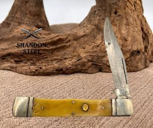 Handmade Folding Slipjoint PocketKnife Bone Handle Single Clip Point  Blade (34)