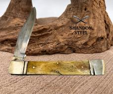 Handmade Folding Slipjoint PocketKnife Bone Handle Single Clip Point  Blade (34)