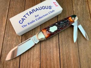 Cattaraugus Cutlery (A.G. Russell) Sleeveboard Whittler Brown Jigged Bone Seki Japan 1989