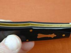 Schatt & Morgan Smooth Black Buffalo Horn Wampus Cat Trapper Knife by Cooper Cutlery 3WBH USA Made 