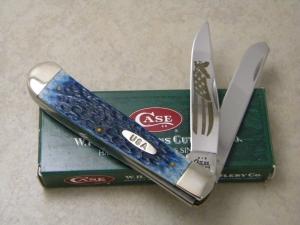Case XX USA 8 Dot (2002) Navy Blue Bone 6254 Trapper Knife NIB