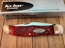 Kabar Folding Hunter For the Ka-Bar Knife Collectors Club Red Jigged Bone 1997