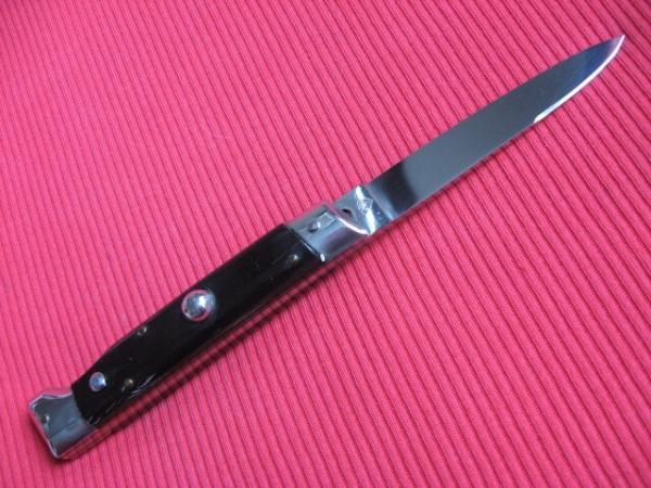 Vintage Italian INDIANA 8" Slant Bolster HORN Switchblade Knife