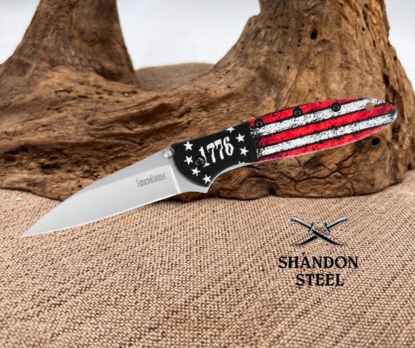 KERSHAW USA KS1660ROSS Spring Open Assisted 1776 Flag Folding Pocket Knife NEW KERSHAW USA KS1660ROSS Spring Open Assisted 1776 Flag Folding Pocket Knife NEW