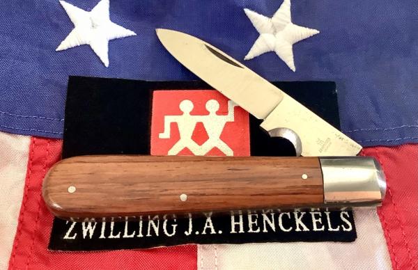 Vintage J A Henckels Equal End Single Blade Knife w/ Cutter -Wood? Handles -NOS Vintage J A Henckels Equal End Single Blade Knife w/ Cutter -Wood? Handles -NOS