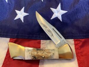 Vintage Parker IMAI Single Blade Lockback Pocket Knife (K226) w/ Great Stag Handles - NOS