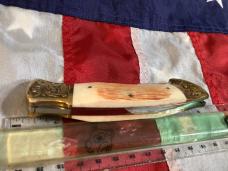 Vint Parker IMAI K-115 Large Lockback Hunter Knife w/ Moose Blade Etching -Orig Sheath & Box -NOS