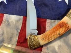 Vint Parker IMAI K-115 Large Lockback Hunter Knife w/ Moose Blade Etching -Orig Sheath & Box -NOS