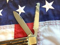 Vintage J A Henckels 2 Blade Multi Blade/Tool Knife w/ Corkscrew & Great Stag Handles