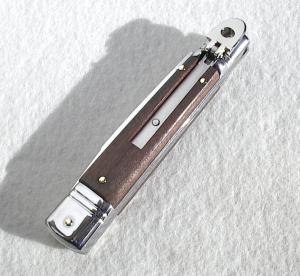 NEW OLD STOCK AKC 8" LEVER LOCK SWEDGE BLADE SANTOS MAHOGANY WOOD MANIAGO ITALY  - NEVER USED