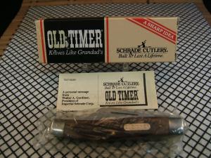 SCHRADE OLD TIMER 80T SR. STOCKMAN MINT NIB WITH PAPERS & ORIGINAL FACTORY KNIFE WRAP POCKET KNIFE