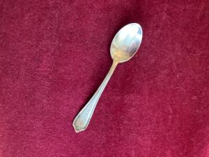 RARE Fancy Vintage ALPACCA - SILCO Small(4 1/4') HOTEL SHERMAN Demitass(?) Spoon