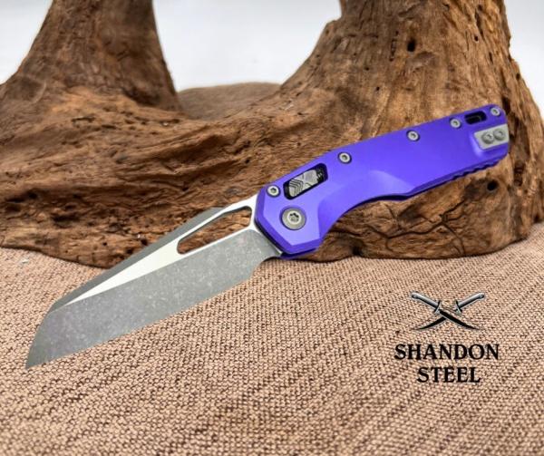 Microtech Knives MSI RAM LOK Purple Aluminum & Apocalyptic M390MK 210-10APPU Microtech Knives MSI RAM LOK Purple Aluminum & Apocalyptic M390MK 210-10APPU