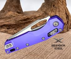 Microtech Knives MSI RAM LOK Purple Aluminum & Apocalyptic M390MK 210-10APPU