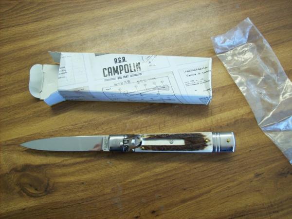A.G.A. Campolin 8" Lever Maniago, Italy GO-55020-C Gen. Stag/Antler UNUSED W/Box A.G.A. Campolin 8" Lever Maniago, Italy GO-55020-C Gen. Stag/Antler UNUSED W/Box