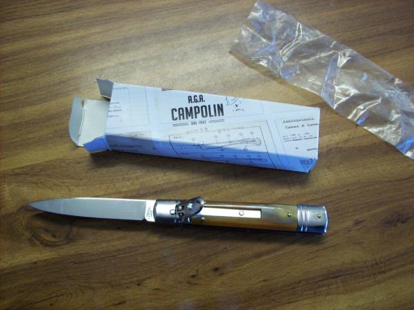 A.G.A. Campolin 8" Lever Maniago, Italy GO-55020-HB Gen. Honey Horn UNUSED W/Box A.G.A. Campolin 8" Lever Maniago, Italy GO-55020-HB Gen. Honey Horn UNUSED W/Box