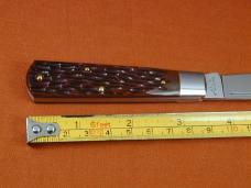 Beaver Falls Cutlery 2024 Bourbon Jigged Bone Jack Knife from Cooper Cutlery Integral Bolsters USA 