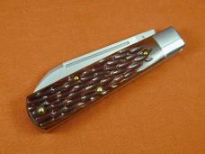 Beaver Falls Cutlery 2024 Bourbon Jigged Bone Jack Knife from Cooper Cutlery Integral Bolsters USA 