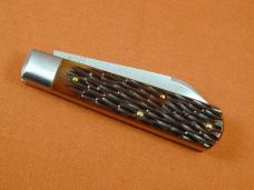 Beaver Falls Cutlery 2024 Bourbon Jigged Bone Jack Knife from Cooper Cutlery Integral Bolsters USA 
