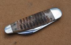 NKCA Club Knife 1989 Case Sleeve Board 2 Blade Mint #46xx 4 1/4" Closed Rogers Jigged Bone