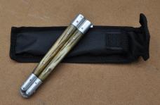 Balisong From The Time Of The Jap Occupation 5 1/4" Closed Copper Frame Aluminum And Stag Drop Point