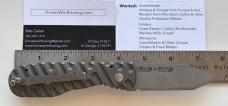 Dalton Gripper Switchblade Knife, Gray Handle, By Rob Dalton, Dalton Combat Cutlery, Unused