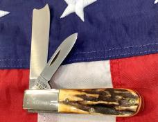 Case xx 1982, 8 Dot Razor Barlow Knife -Great Stag Handles -Mdl# 52009 1/2 SSP -Serial #3402 -Minty!