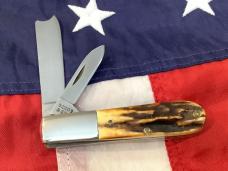 Case xx 1982, 8 Dot Razor Barlow Knife -Great Stag Handles -Mdl# 52009 1/2 SSP -Serial #3402 -Minty!