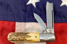 Case xx 1982, 8 Dot Razor Barlow Knife -Great Stag Handles -Mdl# 52009 1/2 SSP -Serial #3402 -Minty!