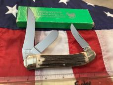 Hen & Rooster -Master Quarter Horse Large Stockman (mdl# 293DS) w/ Sweet Stag Handles -one of 50