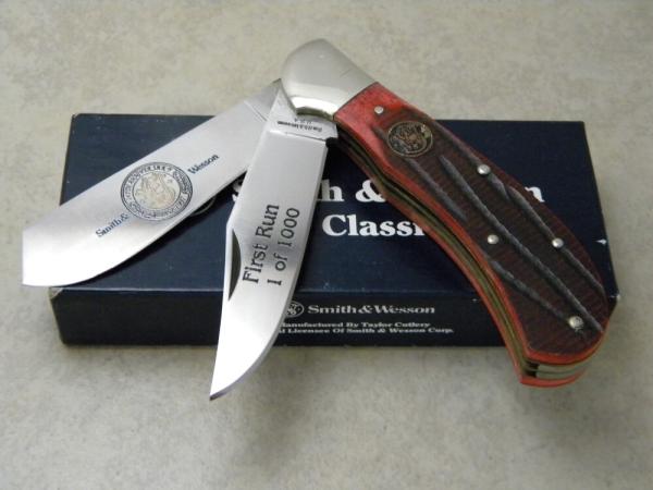 Smith & Wesson Stewart Taylor & Sons First Run Bone Two Blade Folding Knife 