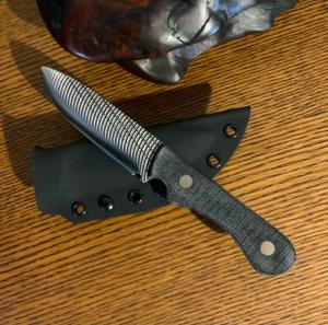 Hand Crafted Hunting Knife Made from a Vixen File w/Adjustable Kydex Sheath USA