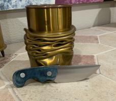 Hand Crafted Bonehead Neck Knife with Kydex Sheath and Lanyard Made in USA